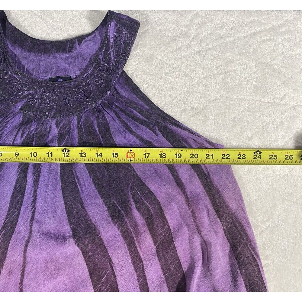Advance Apparels TieDye Halter Dress Pleated FairyGrunge Purple Black Women's OS - Picture 5 of 7